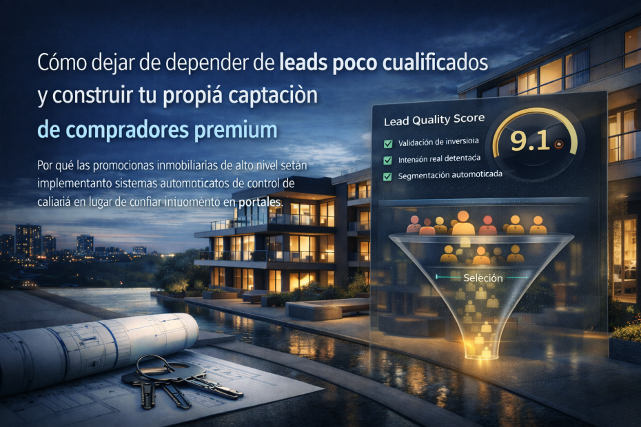 Cómo dejar de depender de portales inmobiliarios y controlar tu propia captación de compradores premium